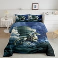 thumbnail image 2 of Castle Fairy Gothic Magic Dragon Queen Comforter Set,Abstract Animal Bedding Comforter Set, 2 of 8