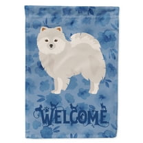 Carolines Treasures CK6006GF Japanese Spitz Welcome Flag Garden Size Small multicolor