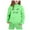 1#Green, variant on Little Girls Cartoon Cat Print Hoodie Sweatpants Outfits Sweatsuits, Sizes 6-7