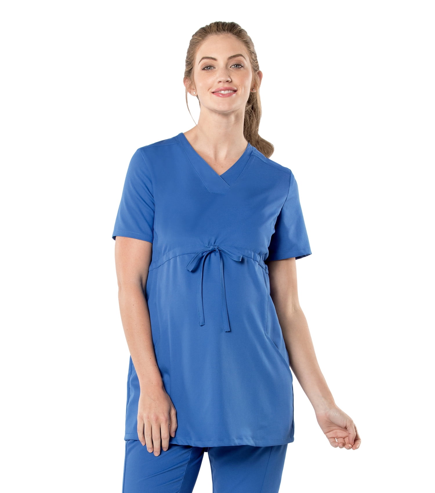 Urbane Scrubs Urbane Ultimate VNeck Maternity Scrub Top Modern Tailored Fit, Empire Waist