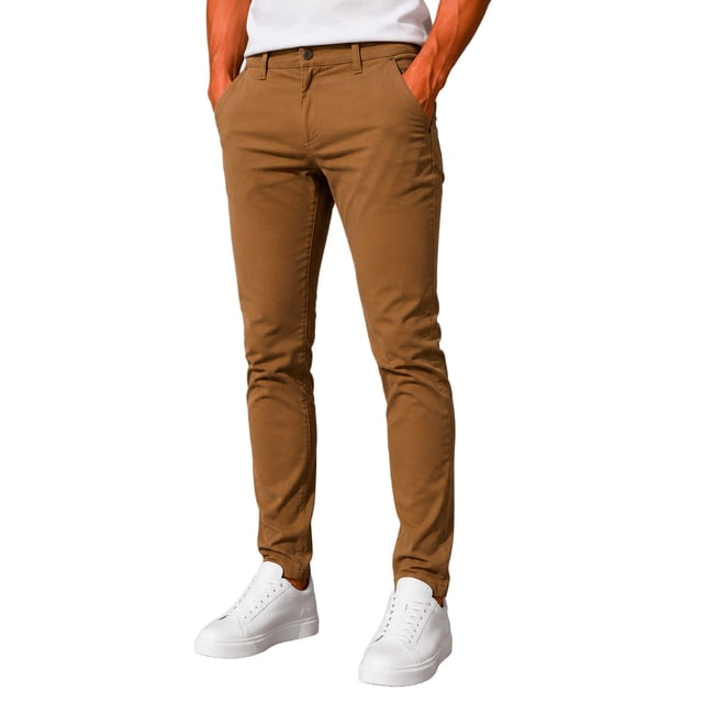 Pantalon de Vestir Shendy Vendy Hombre Corte Skinny Slim Fit Gabardina