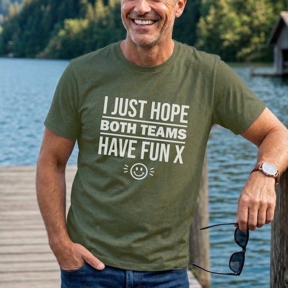 Jollimate I Just Hope Both Teams Have Fun Shirt, Funny Sports Men Graphic Tee, Cool Retro Smiley T-Shirt