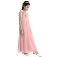 thumbnail image 5 of iiniim Big Girls One-Shoulder Chiffon Junior Bridesmaid Wedding Flower Girl Dress A Pink 10, 5 of 7