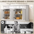 thumbnail image 4 of HOMCOM Buffet Bahut, Armoire de Rangement de Cuisine Moderne de 54 Pouces, Blanc, 4 of 10
