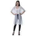 thumbnail image 1 of Moomaya Womens Georgette Shrug Open Front Long Sheer Coverup w/ Tassels, 1 of 7