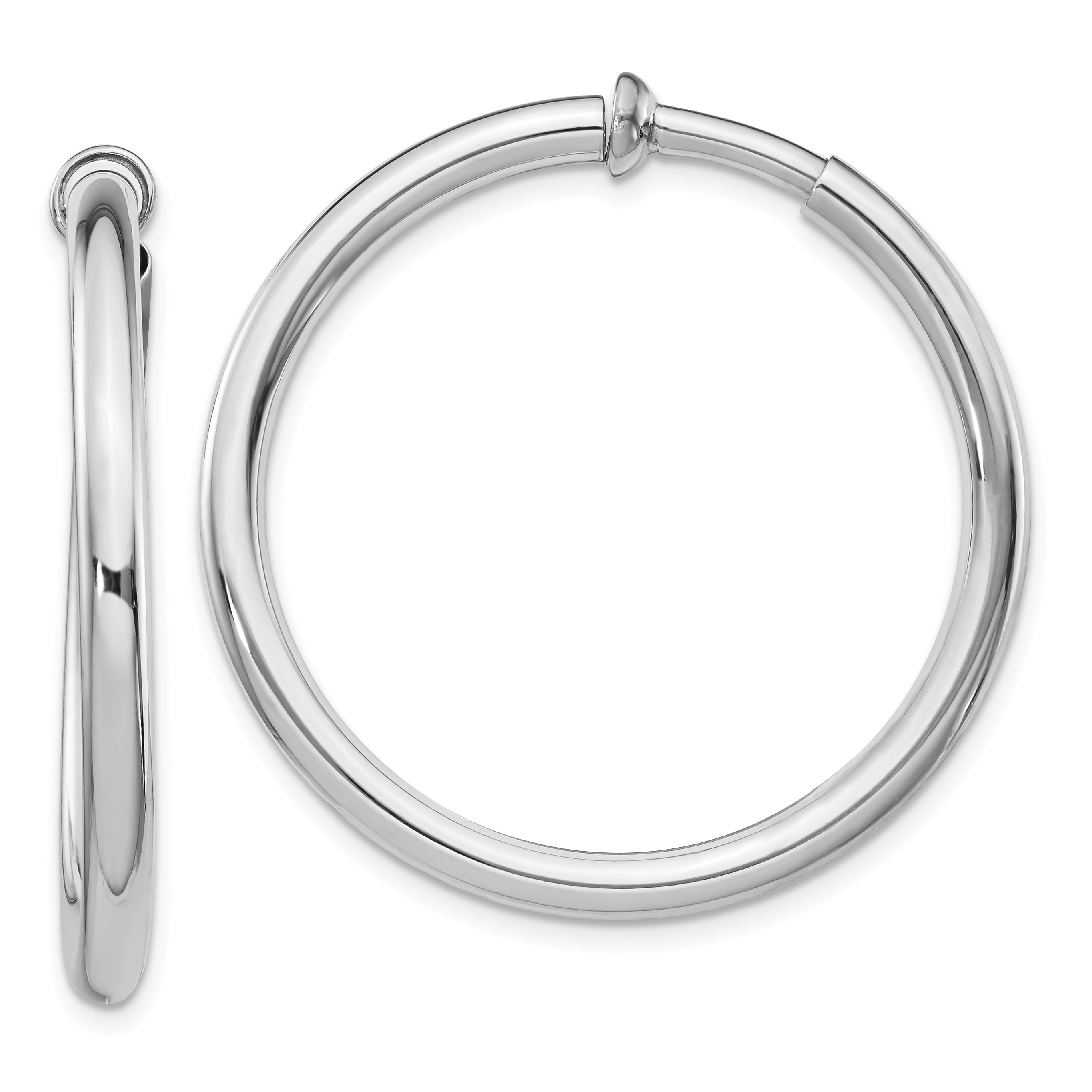 IceCarats - 925 Sterling Silver 3x30mm Non Pierced Clip On Hoop