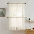 thumbnail image 5 of THD Bella Floral Rod Pocket Lace Short Cafe Swags for Small Windows - 28 x 36 Inch Length (Ivory Swags, Set of 2), 5 of 6