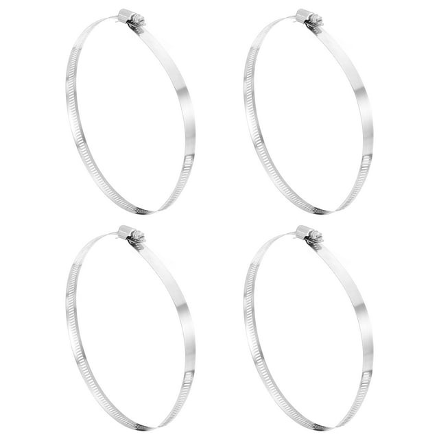 Abrazadera de manguera Uxcell, de 6 8/9" a 7 3/4" ajustable de acero inoxidable con engranaje de gusano para plomería de línea de combustible, paquete de 4