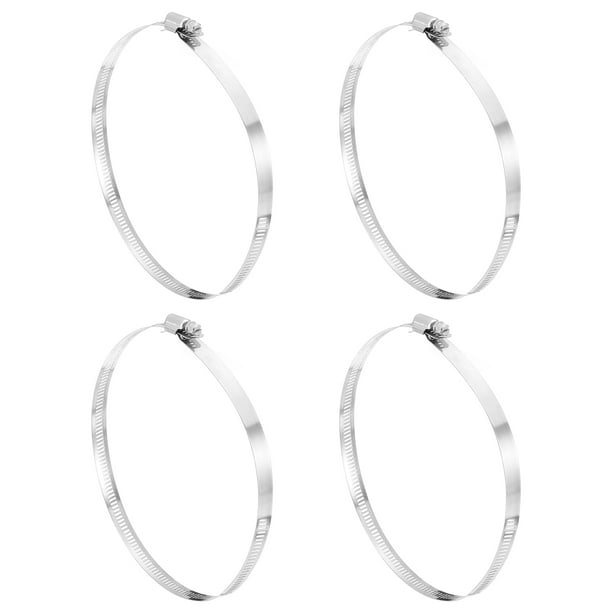 Abrazadera de manguera Uxcell, de 6 8/9" a 7 3/4" ajustable de acero inoxidable con engranaje de gusano para plomería de línea de combustible, paquete de 4