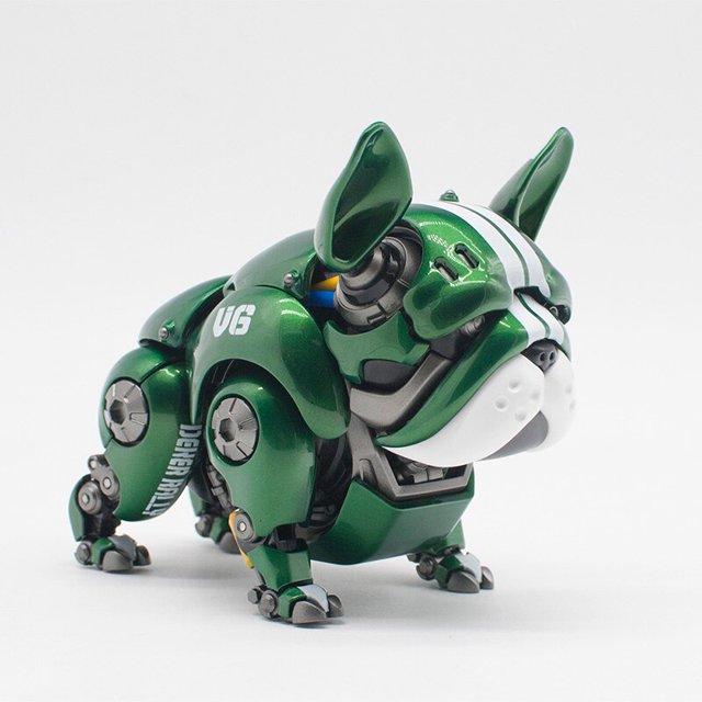 HWJ-figura de acción transformable de Bulldog mecánico, perro Robot rojo y verde, juguetes para niños y adultos, decoración, envío directo Fivean unisex