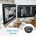 thumbnail image 6 of Desk Grommet 2", Plastic Desk Hole Cover Cable Grommet Cord Hole Cover Table Wires Organizer, Black 10 Pcs, 6 of 7