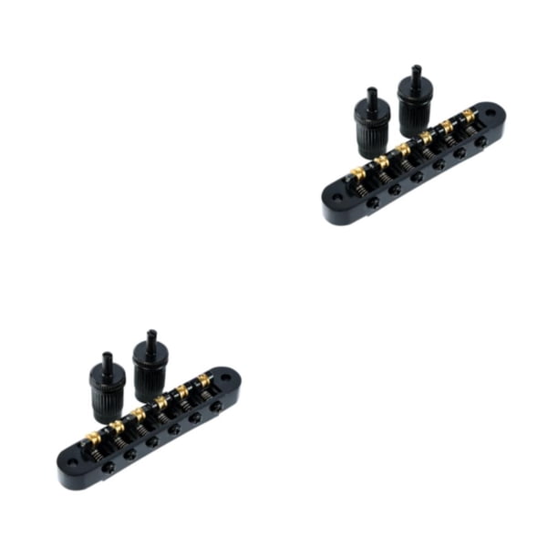 Soidarity Puente de sillín de rodillo para guitarra, accesorios para puentes con orificio para poste, 2 pernos a juego, bloqueo de pieza Type1 NO1