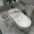 thumbnail image 7 of Free Standing Tub 55" Deep Soaking Bathtub Acrylic Freestanding Bathtub with with Overflow & Anti-clogging Drain A07 Bathroom Tub Matte White Freestanding Tub Upgraded Stand Alone Tub Modern Bathtubs, 7 of 7