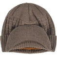 thumbnail image 4 of ZOELNIC Sports Winter Outdoor Knit Visor Hat Billed Beanie with Brim Warm Fleece Lined for Men and Women, 4 of 5