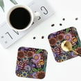 thumbnail image 5 of Bingfone Vintage Vintage Floral Leather Drinks Coasters With Set Of 6,Suitable For Home Kitchen,Coffee Cup Coasters Home Gift, 5 of 9