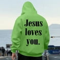 thumbnail image 2 of Mens Jesus Hoodies God Bible Verse Religious Christian Faith Pullover Sweatshirts Spring Fall Green M, 2 of 6