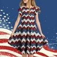thumbnail image 2 of Bovxnpu Summer Girls Dresses, Girls Midi Flowy Casual Dresses With Pocket, Independent Day Girls' Short Sleeve Ruffled Pockets Round-Neck Printed Dress 6 Years, 2 of 5