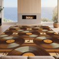 thumbnail image 2 of Design&I 6'x9' Washable Area Rug Record Abstract Vinyl Disc Horizontal Stripes Musical Theme Music for Dining Room, Under Table, Office, Snag-Free, 2 of 7