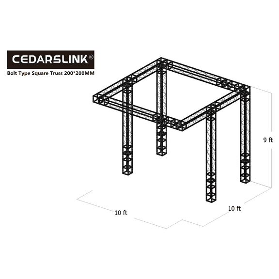 Trade Show Booth Trusses DJ Stage 10ftx10ftx9ft Metal Black Truss box
