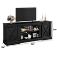 thumbnail image 4 of Chvans Farmhouse TV Stand for up 80" TVs/36" Fireplace, 70" Large Entertainment Center Console Table with Barn Door/Adjustable Shevles, 4 of 9
