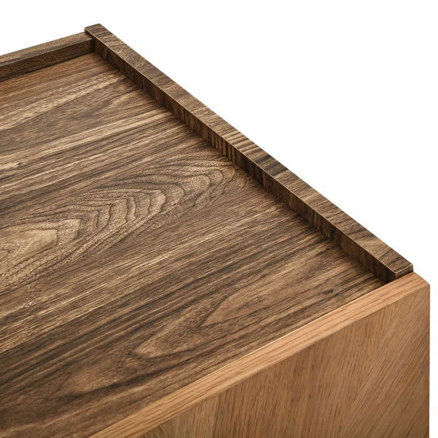 Dextrus 63'' Wood Sideboard Buffet Cabinet Console 4 Door Sunburst Warm Brown Oak