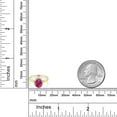 thumbnail image 3 of Gem Stone King 10K Two-Tone Gold Oval Red Created Ruby and Diamond Halo Engagement Ring 2.00 Ct (Size 9.5), 3 of 5