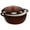 Chocolate Ganache, variant on AIZYT 6 Quart Enamel Cast-Iron Round Dutch Oven, Family Style Heavy-Duty Pre-Seasoned Cookware for Home, Kitchen, Dining Room, Oven Safe w/Lid, Dual Handles - Peach Sorbet