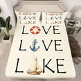thumbnail image 2 of Feelyou Retro Lake House Queen Sheet Sets, Nautical Anchor Ship Bed Set, 4 Pieces, 2 of 7