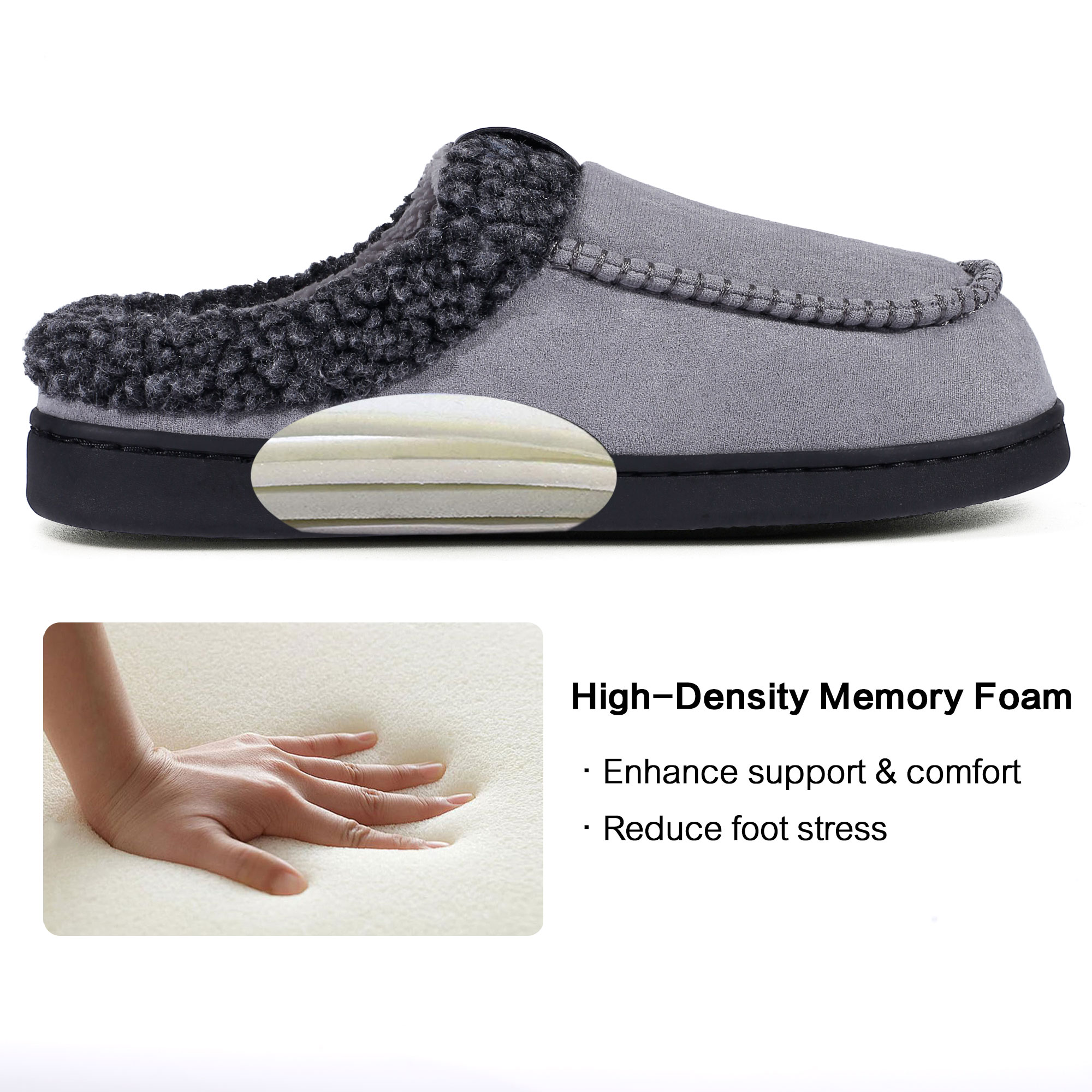 Ecetana Men's Memory Foam Fuzzy Slippers photo 5