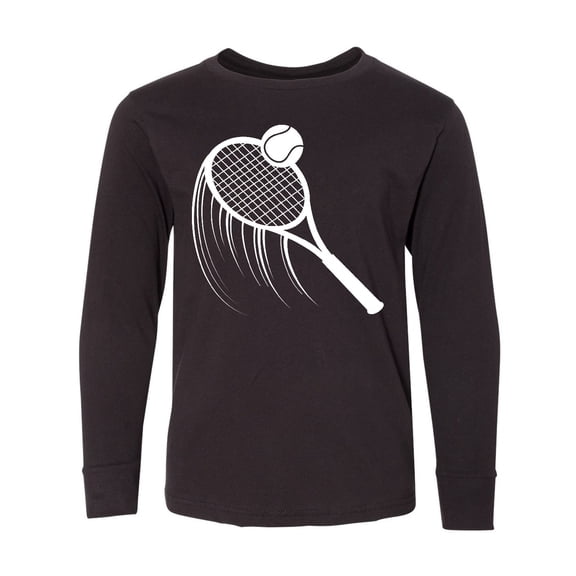 Inktastic Swinging Tennis Racket Long Sleeve Youth T-Shirt