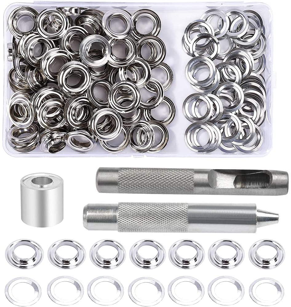 200set Grommets Kit Metal Eyelets 3mm Grommet Tool for Shoes