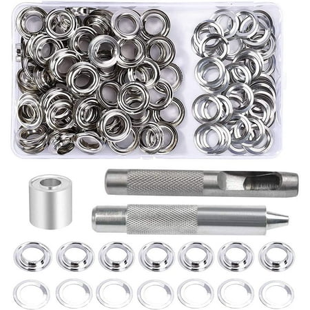 

Grommet Eyelets Kit 100 Sets Eyelets 10mm Eyelets Tarpaulin Repair Kit With 3pcs Grommet Grommet Eyelet Tools Kit for Tarp Fabric Curtains and Fabrication