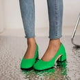 thumbnail image 4 of KIJBLAE Women Cut out Pumps Elegant Solid Color Office Ladies Shoes Thick Heels Hollow Out Party Dress Shoes High Heels Slip-On Female Footwear Green 39, 4 of 6