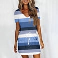thumbnail image 2 of ReTeiv Summer Dresses for Women 2024,Women's Summer Casual Fashion Printed Drawstring V Neck Short Sleeve Dress, 2 of 5