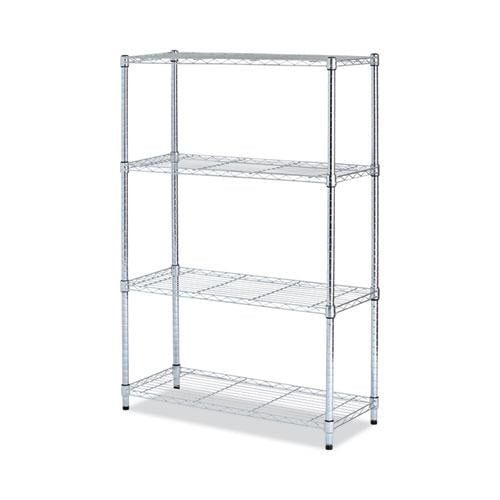 Alera ALESW843614SR 36 in. W x 14 in. D x 54 in. H Four-Shelf Residential Wire Shelving - Silver