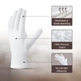 thumbnail image 2 of Guantes COOLJOB de algodón 100% para hidratación, blancos, 6 pares, 2 of 6