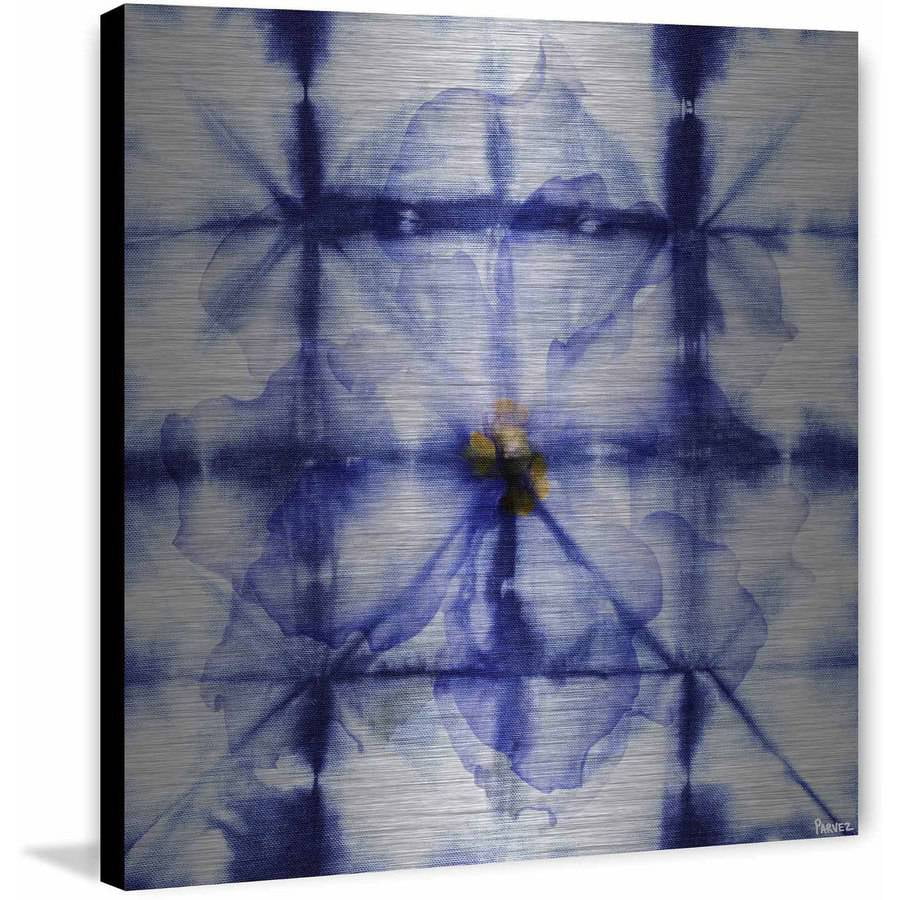 Parvez Taj  'Boxed in Blue' Painting Print on Brushed Aluminum 18 x 18