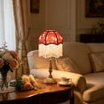 thumbnail image 4 of French Style Umbrella Shaped Tassel Fabric Lampshade, Restaurant Bedroom Desk Lamp Lighting, for Home Party Mantel Shelf Wall Door Porch and Seasonal Displays, 4 of 5