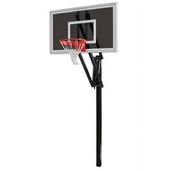 Vector Eclipse Steel-Smoked Glass In Ground Adjustable Basketball System, Gold