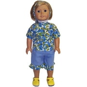 Doll Clothes Superstore Blue Shorts and Shirt Fits 18 Inch Girl Dolls Like American Girl Our Generation My Life And 15 Inch Baby Dolls
