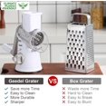 thumbnail image 2 of Geedel Kitchen Cheese Grater, Rotary Mandoline Vegetable Slicer with Interchangeable Blades, Easy to Use Rotary Grater Slicer for Fruit, Vegetables, Nuts, 2 of 6
