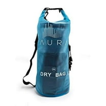 Aura Hydration Blue Waterproof Dry Bags - 10L Dry Bag Backpack with Zipper Compartment, Side Handle, Straps - Dry Sack for Kayaking, Boating, Swimming, Beach, Rafting, Snow (Blue, 10L)