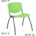 thumbnail image 2 of Home and Office Green Plastic Stack Chair with Perforated Back - Guest Chair, 2 of 9