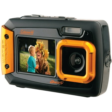 Coleman 2V9WP-O 20.0-Megapixel Duo2 Dual-Screen Waterproof Digital Camera (Best Point And Shoot Camera For Sports)