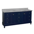 thumbnail image 3 of Bella 72" Double Bathroom Vanity with Royal Blue Cabinet and Carrara Marble Top, 3 of 6