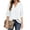 White, variant on Fantaslook Womens Blouses 3/4 Sleeve V Neck Work Shirts Dressy Tops Chiffon Office Wear