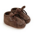 thumbnail image 3 of Baby Boys Girls Lace Up Leather Sneakers Soft Rubber Sole Infant Moccasins Newborn Oxford Loafers Anti-Slip Toddler Wedding Uniform Dress Shoes, 3 of 5