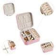 thumbnail image 3 of Travel Jewelry Box for Women Birthday Gifts Small Portable Organizer Case Pink, 3 of 8