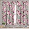 thumbnail image 2 of Ambesonne Nature Valance & Curtain, Garden Look Art Flower Print, 55"x45", Jade Green and Rose, 2 of 7