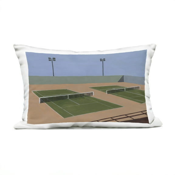 Stupell Industries Tennis Court Landscape Outdoor Printed Pillow, design by Michael Willett